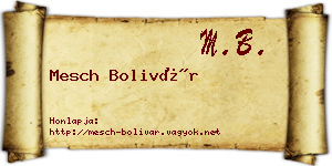 Mesch Bolivár névjegykártya